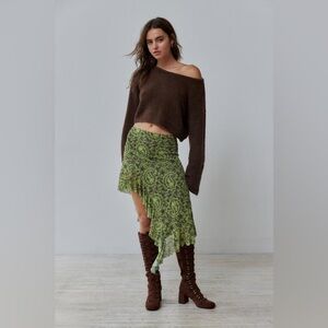 Urban outfitters green paisley midi skirt